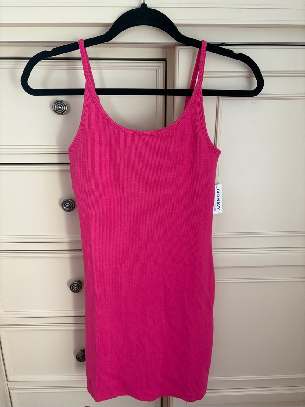 Old Navy Bright Pink Ribbed Tank Dress